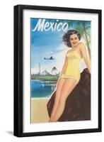 Travel Poster of Mexican Beach-null-Framed Art Print