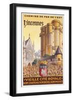 Travel Poster of the Chemin de Fer de l'Est Advertising Trips to Vincennes, c.1920-French School-Framed Giclee Print