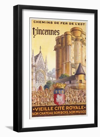 Travel Poster of the Chemin de Fer de l'Est Advertising Trips to Vincennes, c.1920-French School-Framed Giclee Print