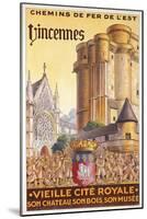 Travel Poster of the Chemin de Fer de l'Est Advertising Trips to Vincennes, c.1920-French School-Mounted Giclee Print