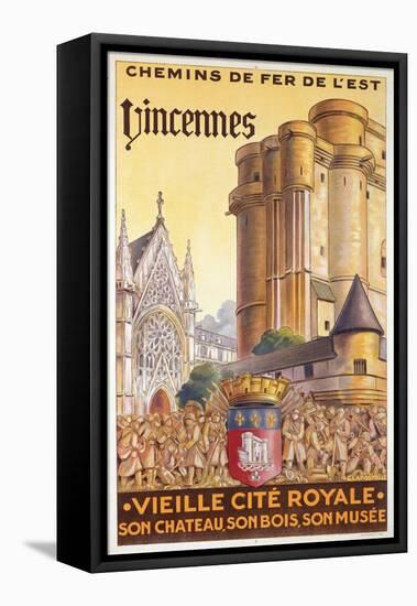 Travel Poster of the Chemin de Fer de l'Est Advertising Trips to Vincennes, c.1920-French School-Framed Stretched Canvas