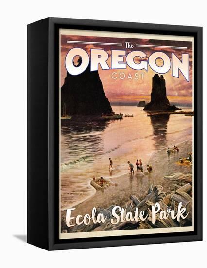 Travel Poster - Oregon-The Saturday Evening Post-Framed Stretched Canvas