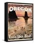 Travel Poster - Oregon-The Saturday Evening Post-Framed Stretched Canvas