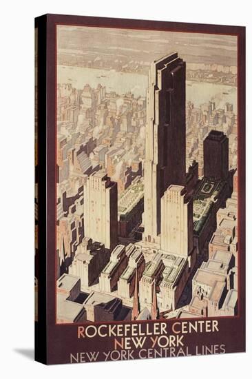 Travel Poster, Rockefeller Center, New York City-null-Stretched Canvas