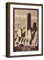 Travel Poster, Rockefeller Center, New York City-null-Framed Art Print