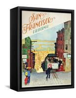 Travel Poster - SanFransisco-The Saturday Evening Post-Framed Stretched Canvas