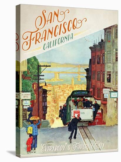 Travel Poster - SanFransisco-The Saturday Evening Post-Stretched Canvas