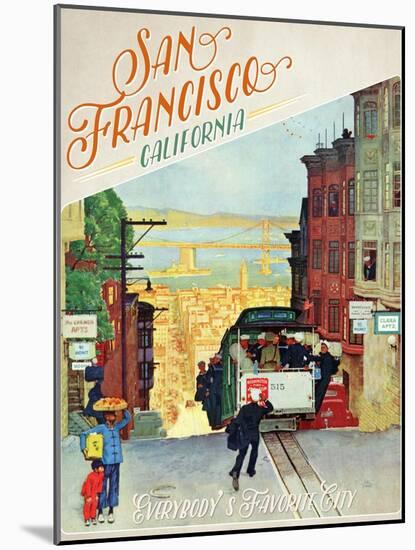 Travel Poster - SanFransisco-The Saturday Evening Post-Mounted Giclee Print