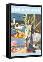 Travel Poster, See America-null-Framed Stretched Canvas