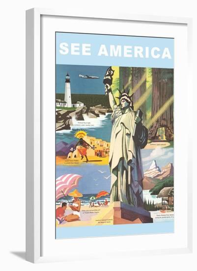 Travel Poster, See America-null-Framed Art Print