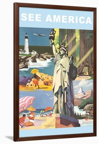 Travel Poster, See America-null-Framed Art Print