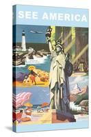 Travel Poster, See America-null-Stretched Canvas