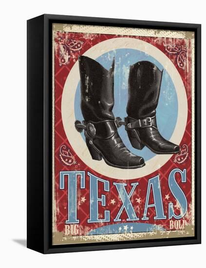 Travel Poster - Texas-The Saturday Evening Post-Framed Stretched Canvas