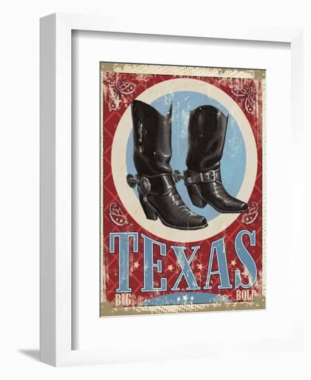 Travel Poster - Texas-The Saturday Evening Post-Framed Premium Giclee Print