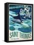 Travel Poster - USVI-The Saturday Evening Post-Framed Stretched Canvas