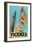 Travel Poster, Vicenza, Italy-null-Framed Art Print