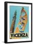 Travel Poster, Vicenza, Italy-null-Framed Art Print