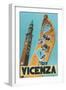 Travel Poster, Vicenza, Italy-null-Framed Art Print