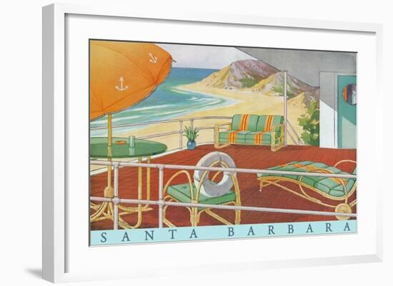 Travel Poster with Patio-null-Framed Art Print