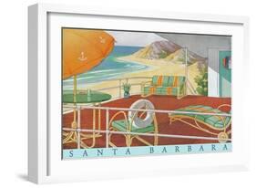 Travel Poster with Patio-null-Framed Art Print