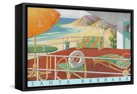 Travel Poster with Patio-null-Framed Stretched Canvas