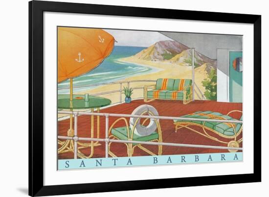 Travel Poster with Patio-null-Framed Art Print