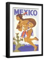 Travel Poster with Tarahumara Indian Running-null-Framed Art Print