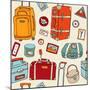 Travel Seamless Background. Suitcases And Bags-Katyau-Mounted Art Print