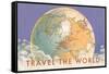 Travel the World, Globe with Routes-null-Framed Stretched Canvas