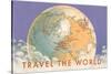 Travel the World, Globe with Routes-null-Stretched Canvas