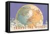Travel the World, Globe with Routes-null-Framed Stretched Canvas