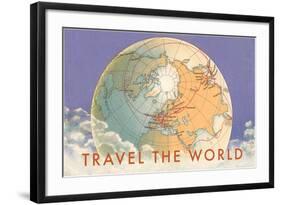 Travel the World, Globe with Routes-null-Framed Art Print