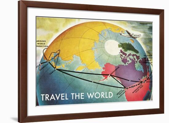 Travel the World, Routes to Asia-null-Framed Art Print