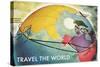 Travel the World, Routes to Asia-null-Stretched Canvas