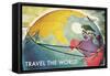 Travel the World, Routes to Asia-null-Framed Stretched Canvas