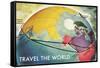 Travel the World, Routes to Asia-null-Framed Stretched Canvas