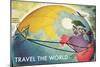 Travel the World, Routes to Asia-null-Mounted Art Print