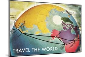 Travel the World, Routes to Asia-null-Mounted Art Print