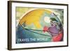 Travel the World, Routes to Asia-null-Framed Art Print