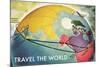Travel the World, Routes to Asia-null-Mounted Art Print