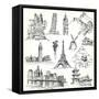 Travel the World-canicula-Framed Stretched Canvas