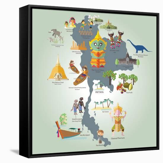 Travel to Thailand-Sajja-Framed Stretched Canvas