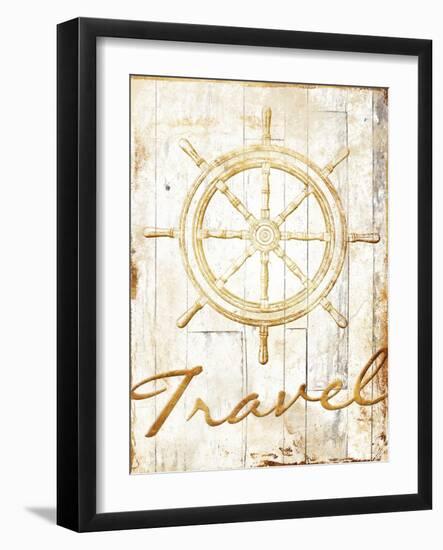 Travel To Your Gold-Jace Grey-Framed Art Print