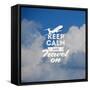 Travel Type Design with Clouds Background-vso-Framed Stretched Canvas