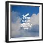 Travel Type Design with Clouds Background-vso-Framed Art Print