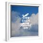 Travel Type Design with Clouds Background-vso-Framed Art Print