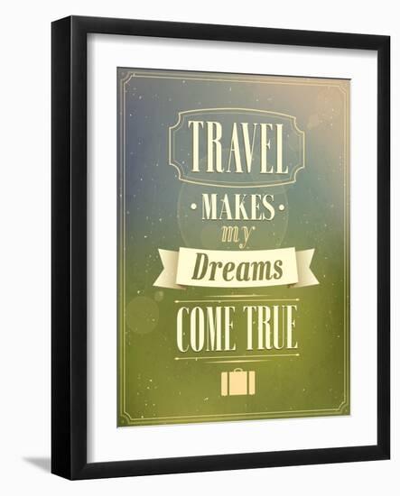 Travel Typographic Vintage Design-MiloArt-Framed Art Print