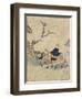 Traveler on Horseback under Bloomed Cherry Tree, 1770-1829-Katsushika Hokusai-Framed Giclee Print