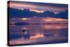 Travelers Drive their Suv across a the Salar De Uyuni, a Flooded Salt Flat, in Bolivia-Sergio Ballivian-Stretched Canvas