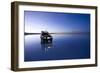 Travelers Drive their Suv across a the Salar De Uyuni, a Flooded Salt Flat, in Bolivia-Sergio Ballivian-Framed Photographic Print